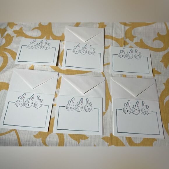 10+ NEW Easter Bunny Blank Notecard Set BONUS Pastel Easter Bunny Confetti - Picture 5 of 10